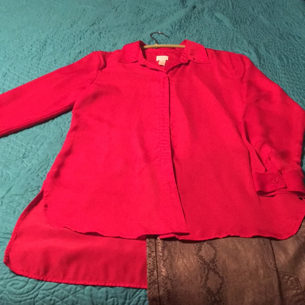 Chico's Red Button Down Blouse